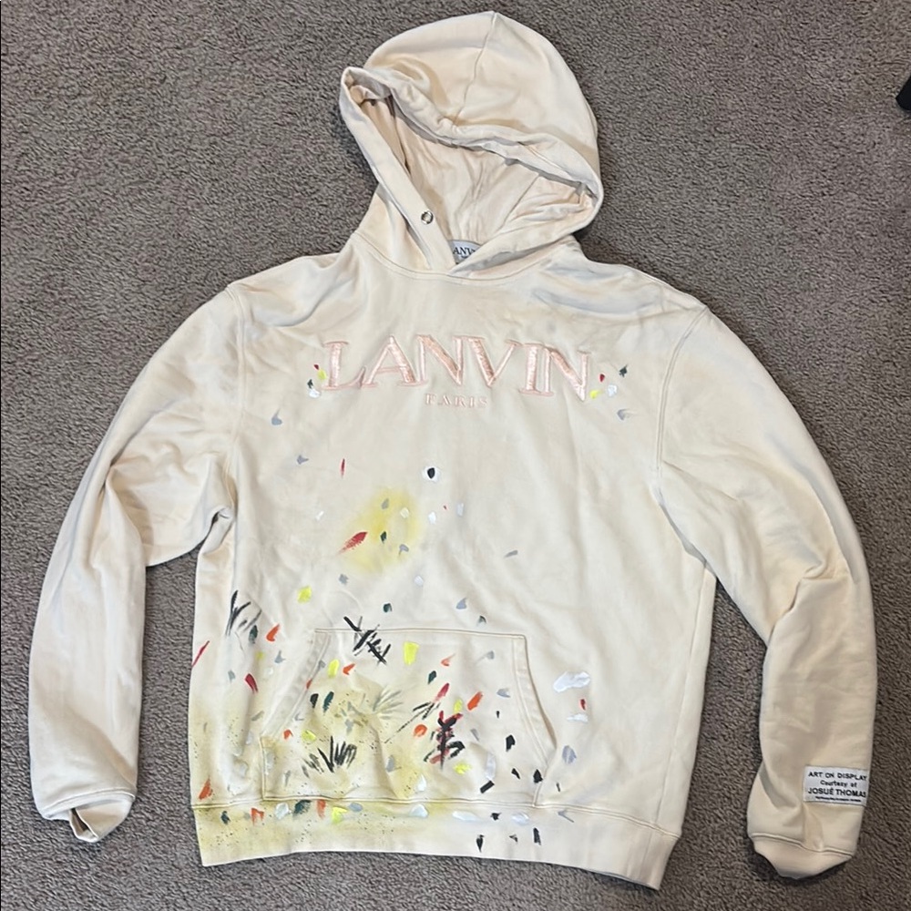 Lanvin x Gallery Department Cream Hoodie with Artistic Design